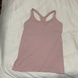 Light pink tank with built in bra supports